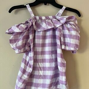 Nautica Purple Gingham Top Girls size L